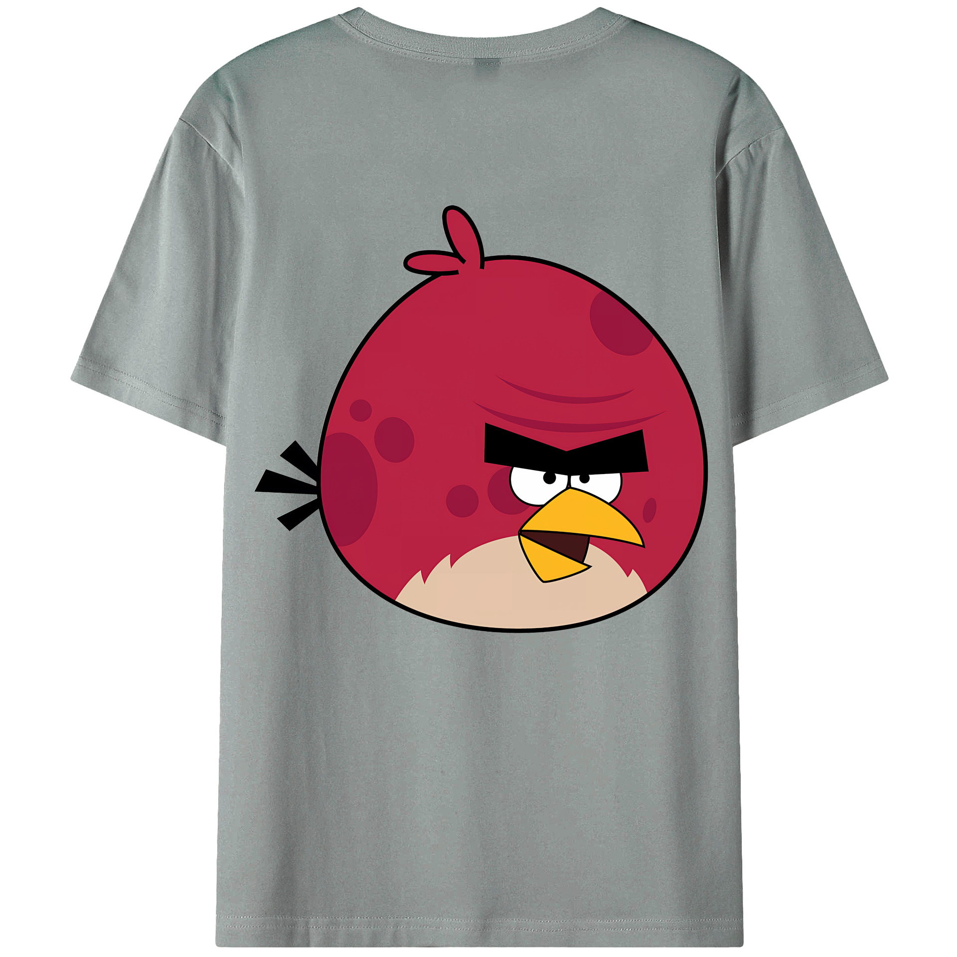 （画像用） Angry Birds アングリーバード 綿100％ メンズ半袖Tシャツ（バックプリント） 通気性